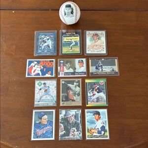 12 Card Nolan Ryan Lot with Baseball